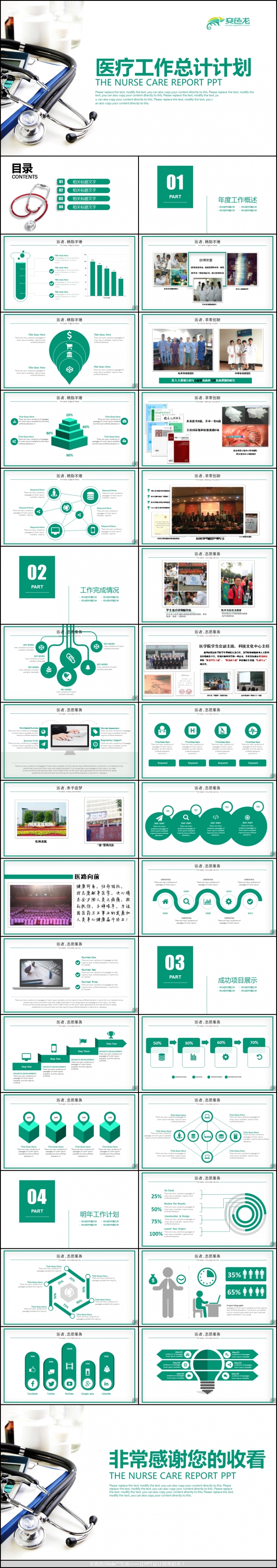 医学PPT模板医生工作总结医疗报告素材下载