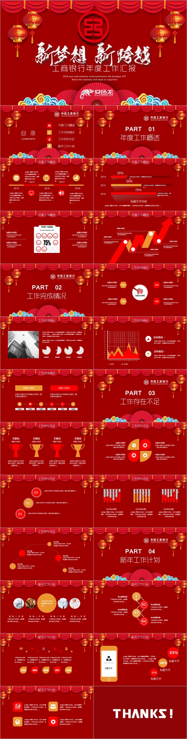2018新年中国工商银行工行汇报PPT