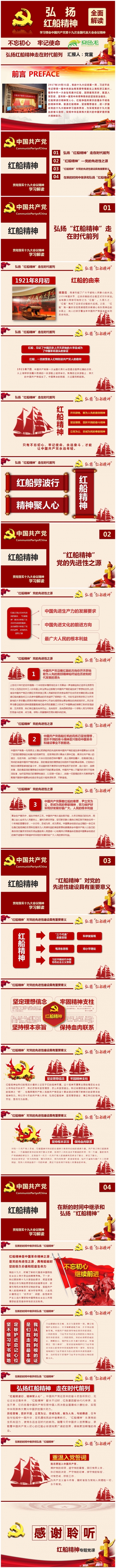十九大弘扬红船精神走进时代前列PPT模板
