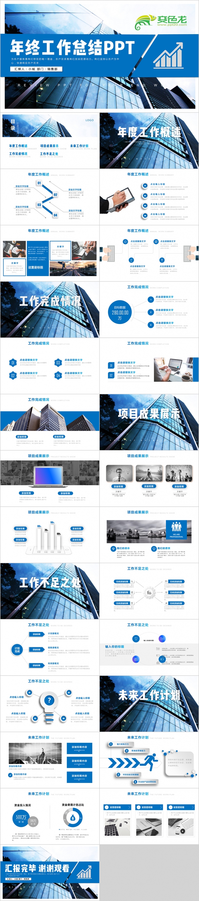 2018企业年终总结暨新年计划ppt 述职报告 工作报告