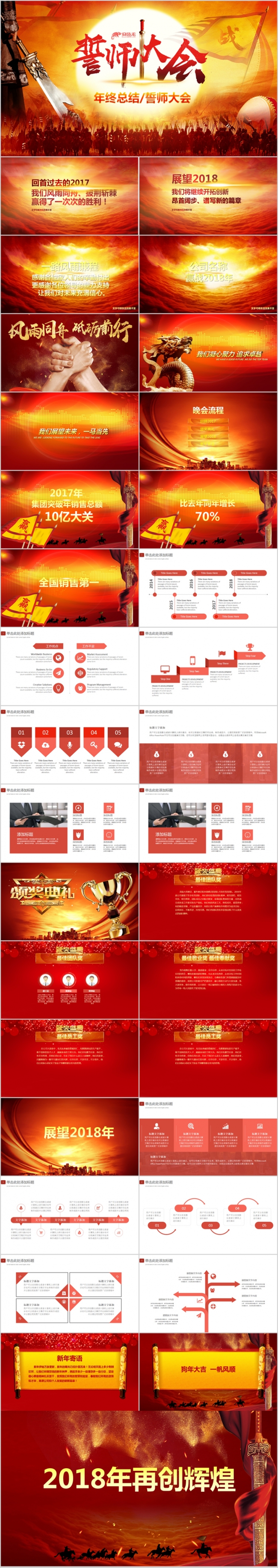 2018赢战狗年企业员工风采狗年年会PPT