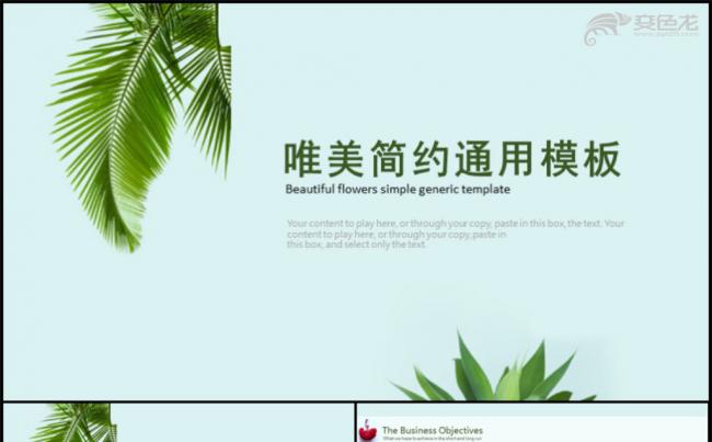 唯美简约工作总结汇报通用PPT模板缩略图