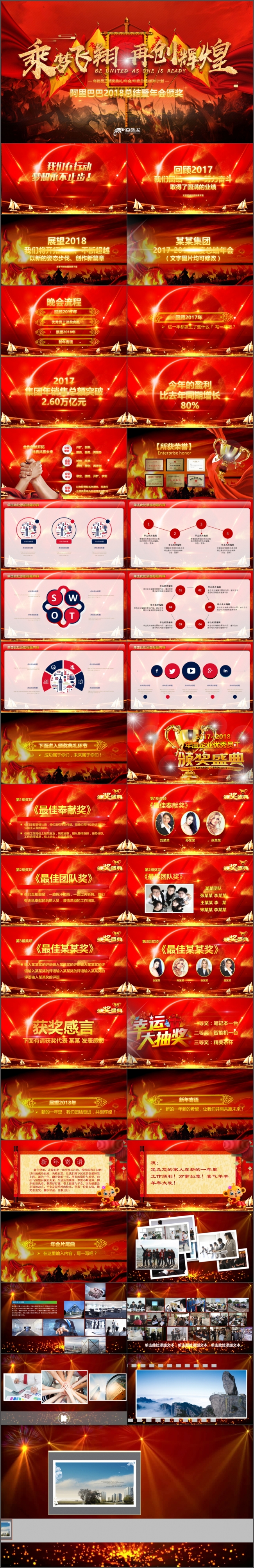 2018工作计划年会颁奖典礼员工表彰大会年终盛典视频PPT