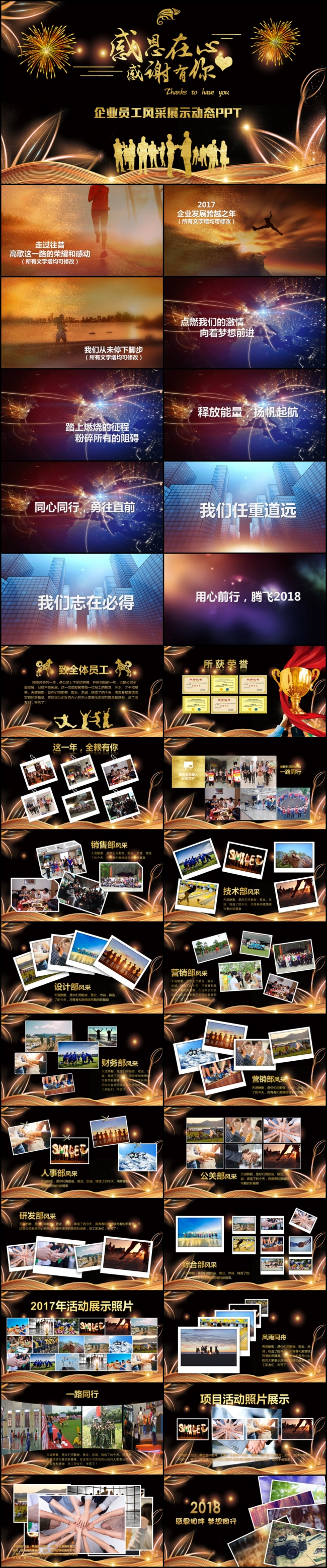 感谢有你2018年企业员工风采相册展示PPT模板
