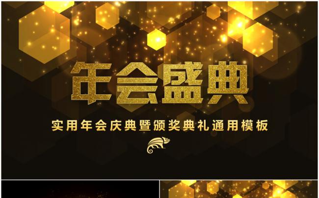 黑金商务公司年会盛典颁奖晚会PPT模板缩略图