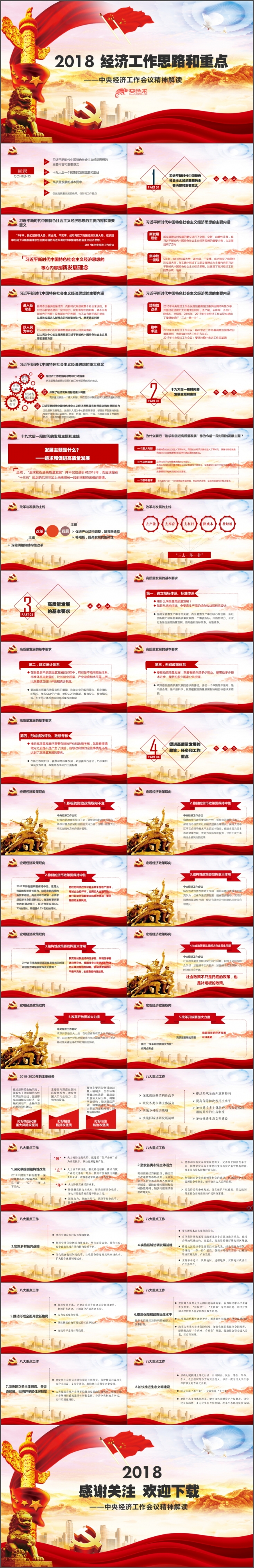 2018年党政党建十九大工会中央经济工作会议重点解读PPT