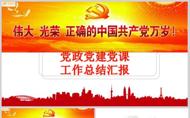 党政党建党课工作总结汇报PPT模板ppt通用模板缩略图