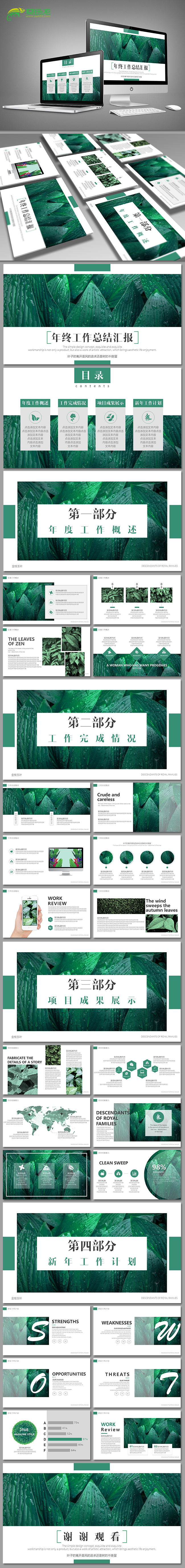 简洁年终总结商务工作汇报/新年计划