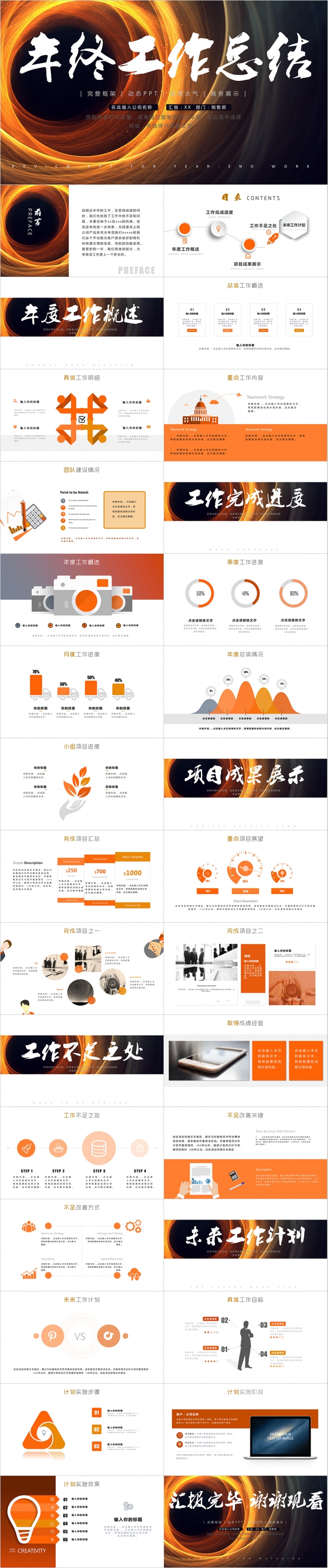 金色大气年终工作汇报总结计划PPT 工作总结述职报告工作报告
