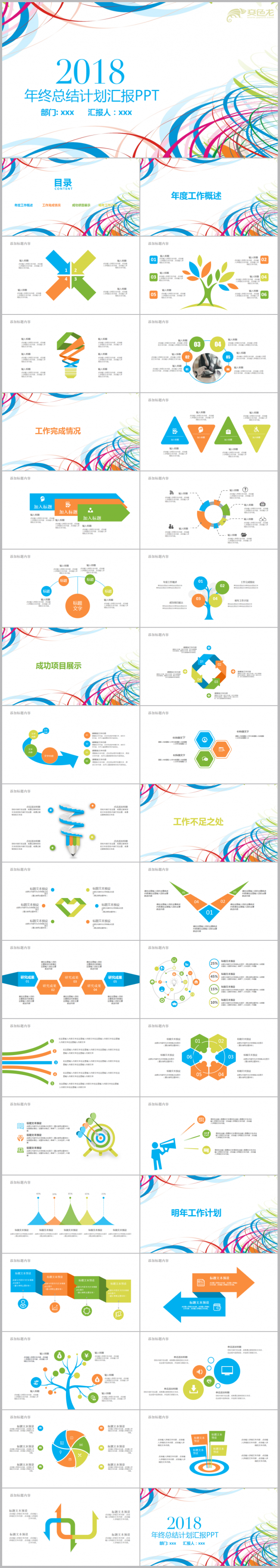 2018工作计划年终工作总结述职报告赢站狗年年会颁奖PPT