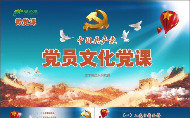 【柒零理想】中国共产党党员文化微党课PPT模板缩略图