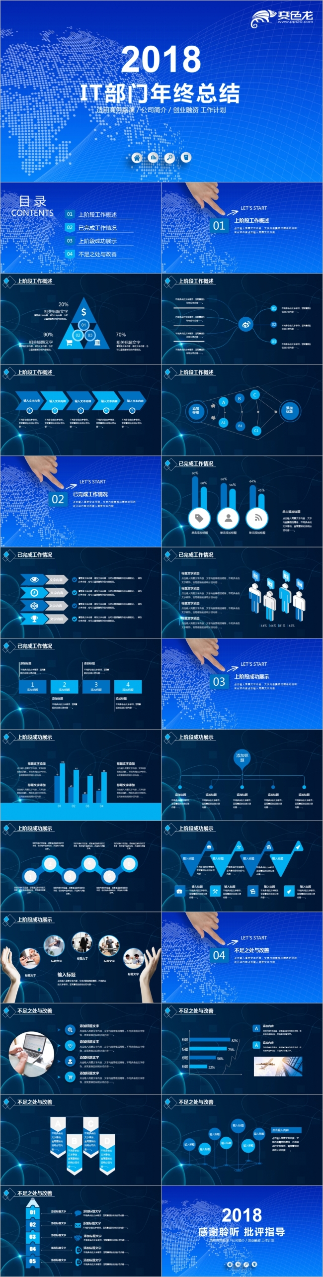 时尚炫酷IT部门年终工作总结商务PPT