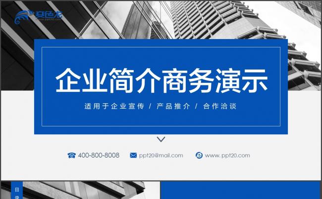 欧美大气简约企业简介商务演示PPT模板缩略图