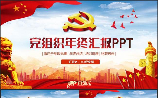 精美党组织工作汇报党政党建基层党支部总结PPT缩略图