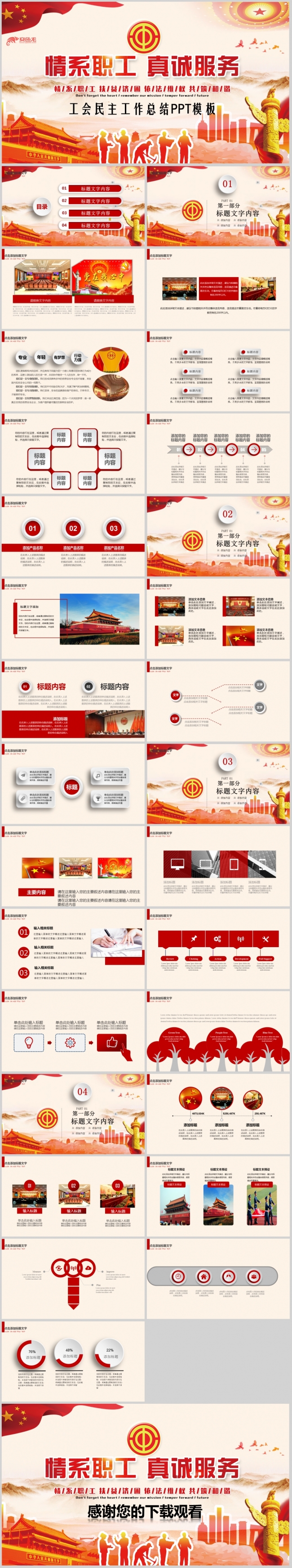 总工会民主管理工作汇报总结PPT模板