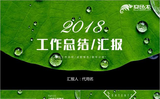 清新唯美年度总结汇报新年2018工作计划培训述职PPT缩略图