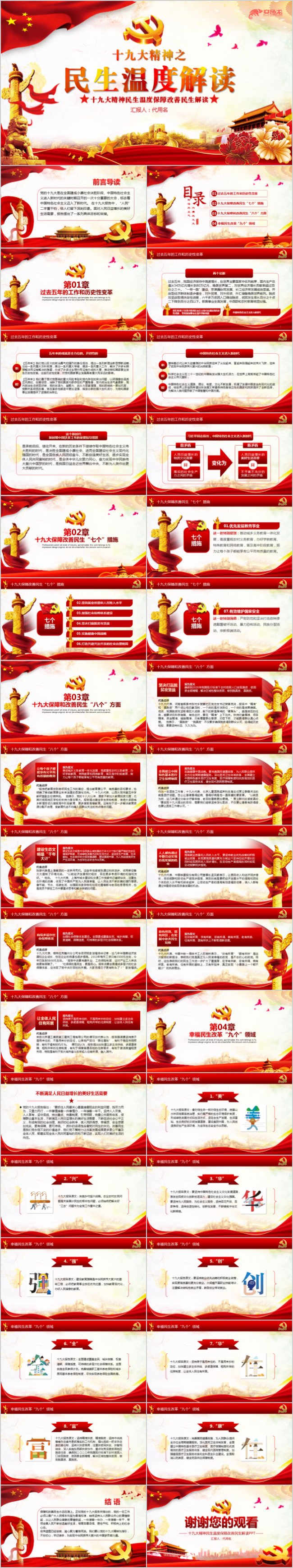 十九大精神民生温度保障改善民生解读PPT