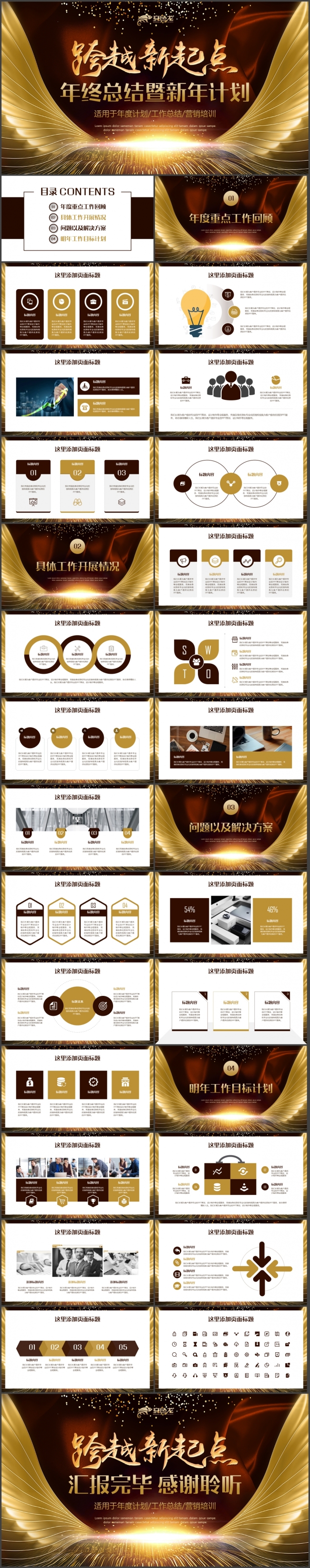 【跨越新起点】年终汇报年终总结工作报告2018工作计划PPT
