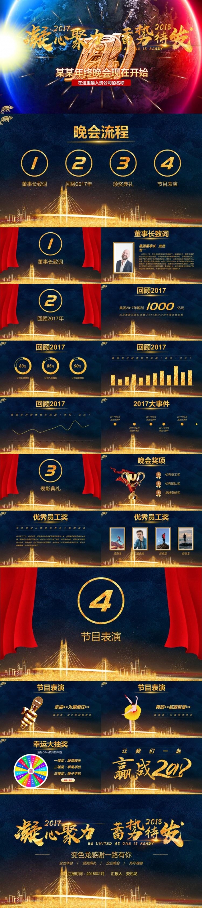 2018企业颁奖典礼年会发布会大气PPT