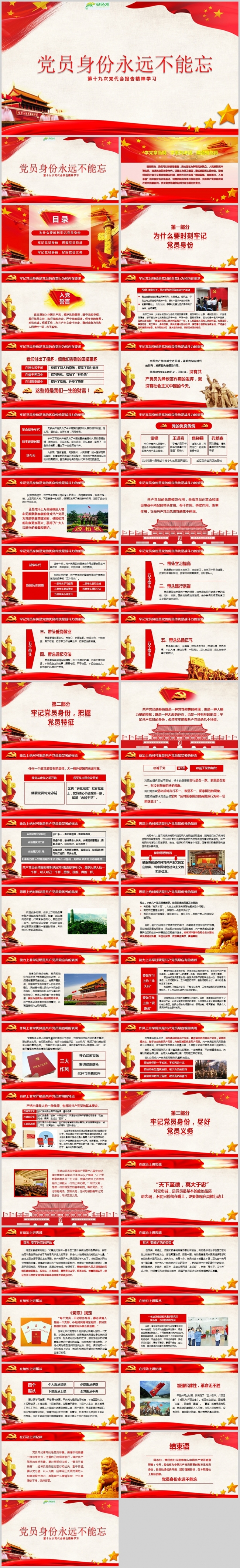 大气政府党建知识学习PPT模板