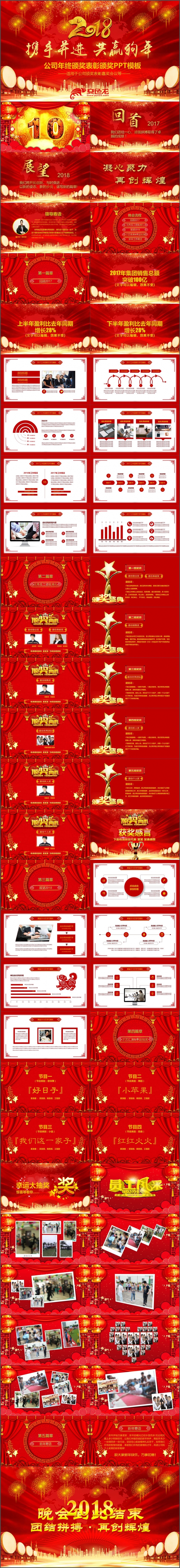 2018狗年年会盛典颁奖典礼优秀员工颁奖晚会视频PPT