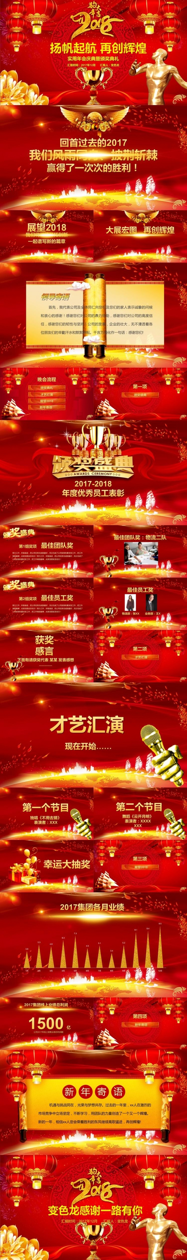 2018中国红小金人年终颁奖典礼年会公司年终总结