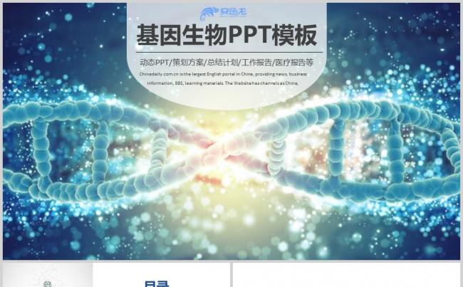  基因生物化学医疗医学DNA学术研究PPT缩略图
