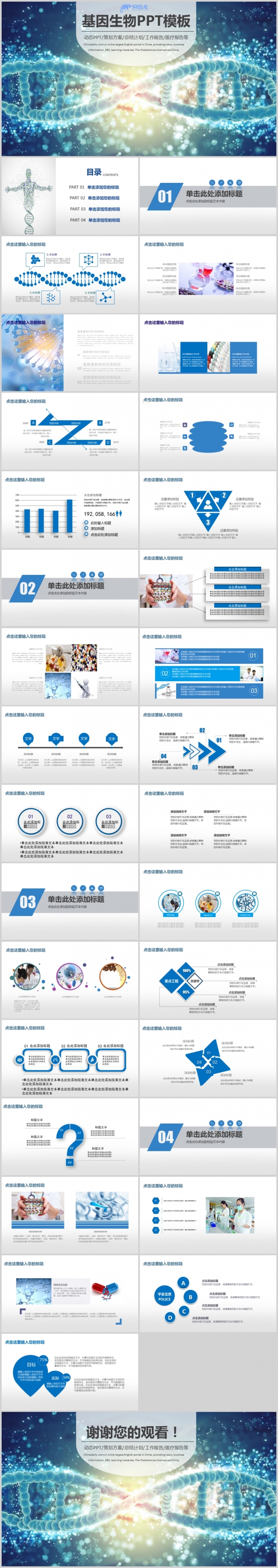  基因生物化学医疗医学DNA学术研究PPT