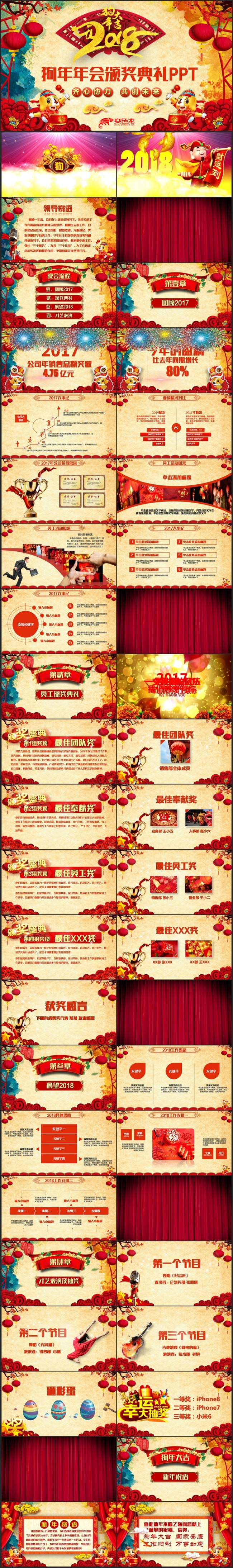 【狗年年会颁奖专用】高端公司年会员工颁奖典礼表彰大会PPT