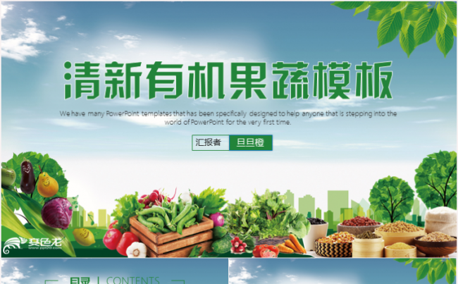 有机蔬菜有机果蔬农业种植招商营销PPT模板缩略图