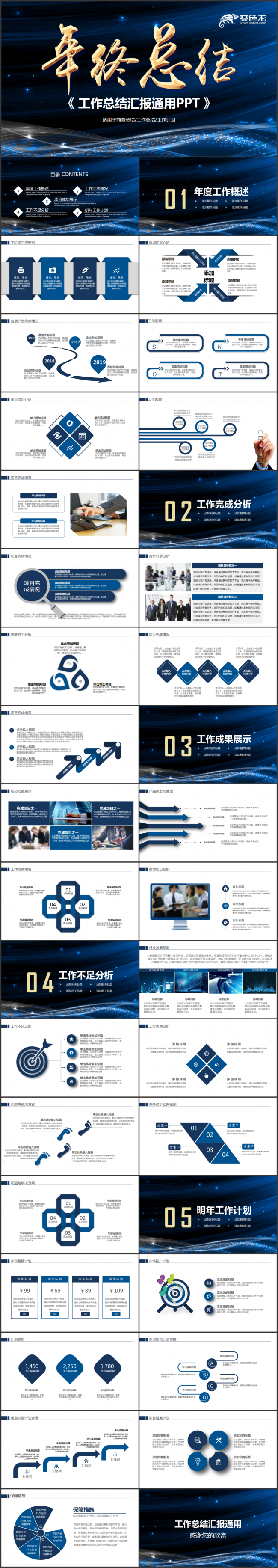 【完整框架】年度工作总结汇报商务通用2018工作计划PPT