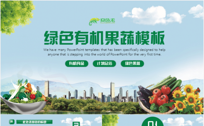 有机蔬菜果蔬绿色无公害蔬菜无公害健康有机食物农业农产品PPT缩略图