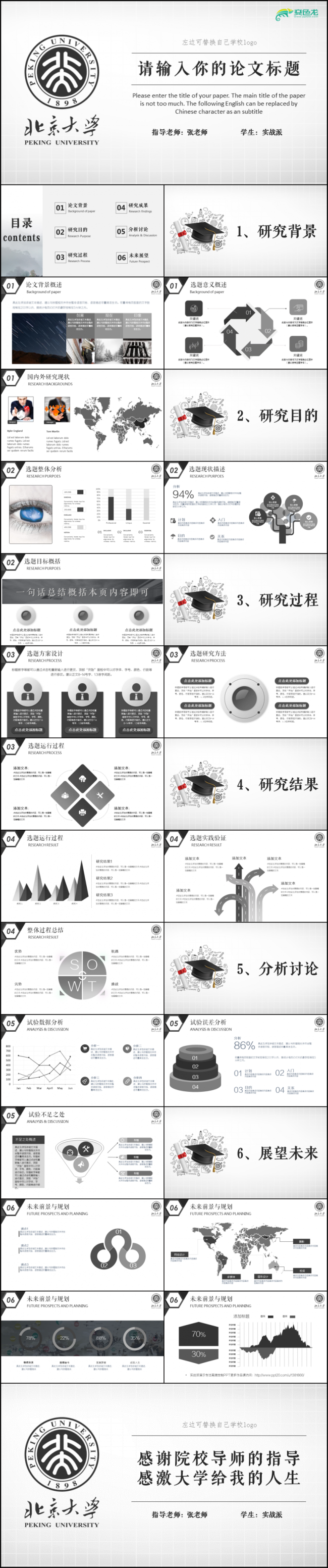 【毕业答辩】高等院校学术风格高质量毕业答辩PPT模板