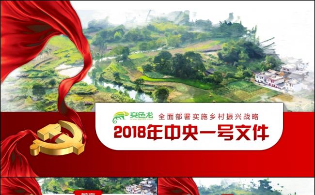 【柒零理想】2018年中央一号文件精神精细解读党课PPT模板缩略图