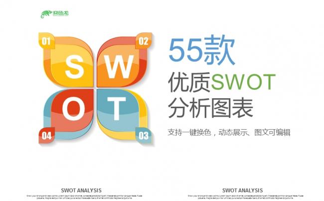 时尚大气通用PPT表格商务PPT图表SWOT缩略图