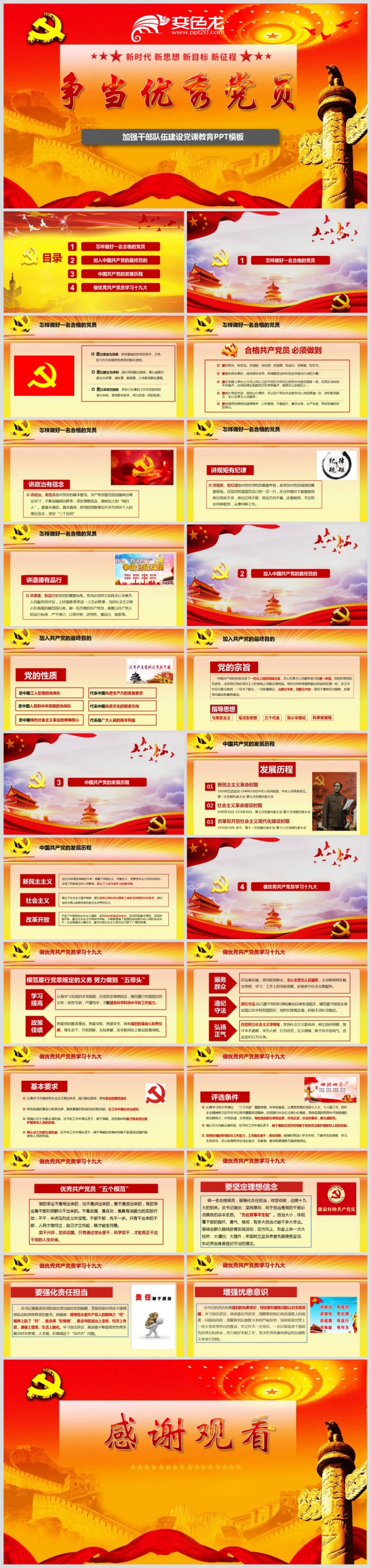 争当优秀党员党课PPT课件