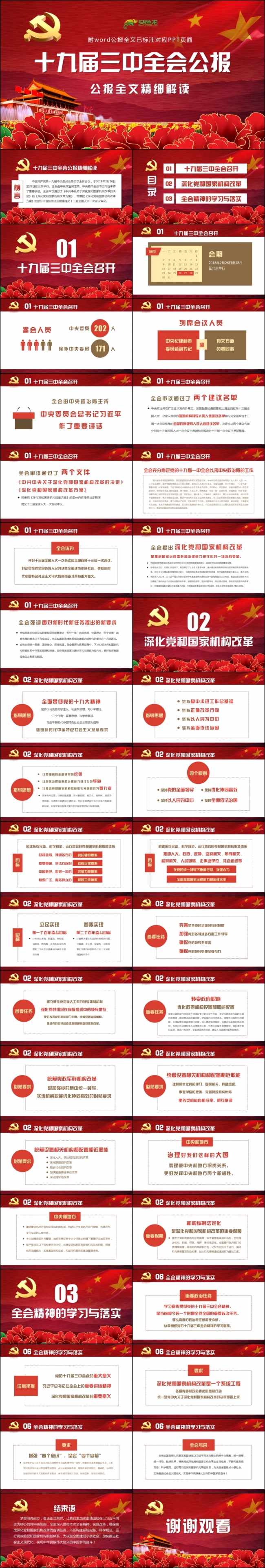 【柒零理想】十九届三中全会公报精细解读党课ppt