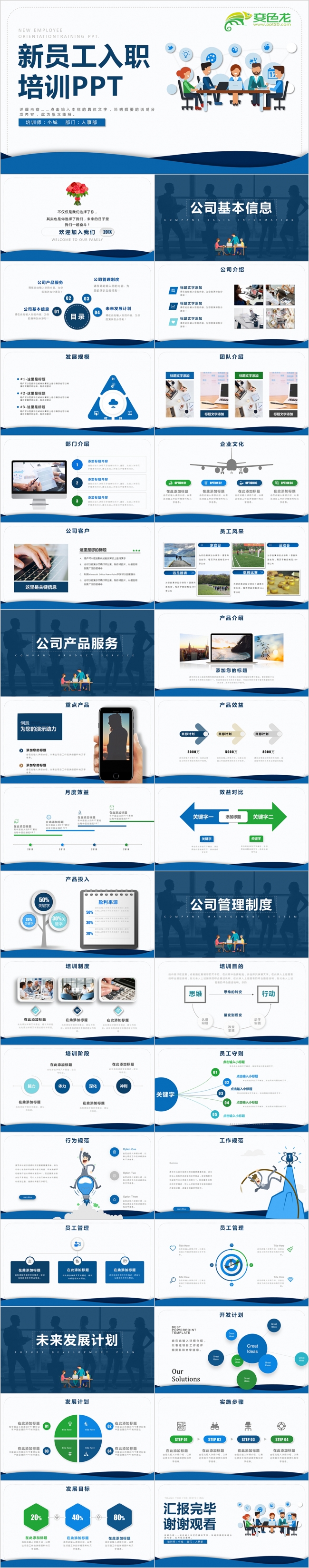公司企业单位新员工入职培训手册ppt模板