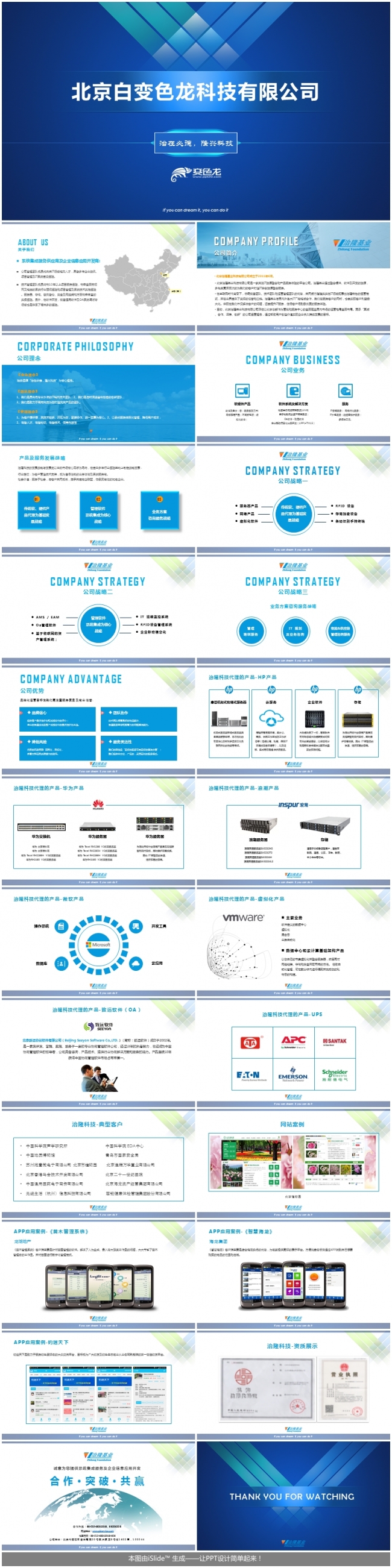 公司简介PPT、业务介绍ppt、蓝色业务汇报、ppt模板