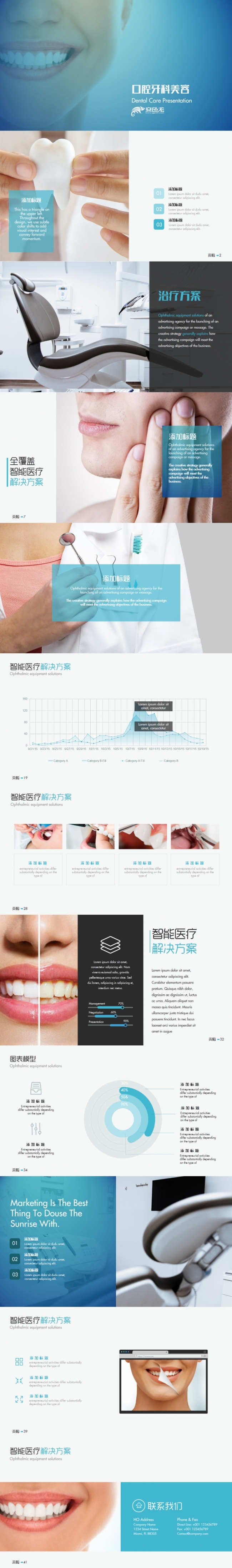 牙科医疗美容口腔健康卫生PPT模版