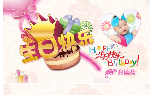  生日快乐生日派对电子相册动态PPT模板缩略图