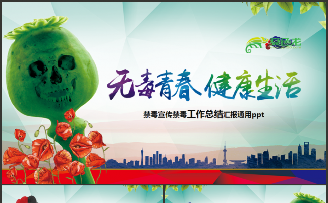 国际禁毒日青少年禁毒知识学习宣传PPT模板缩略图