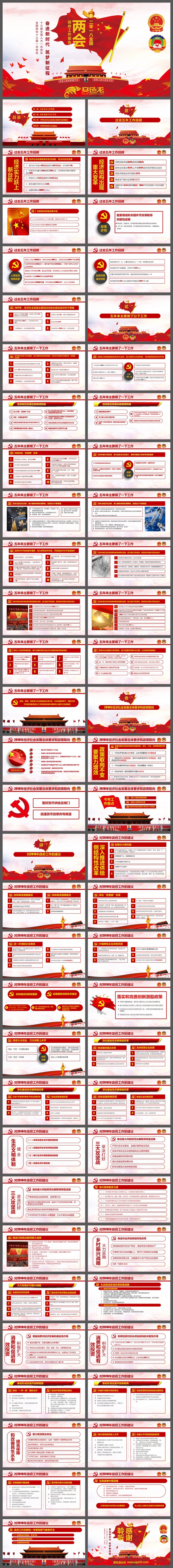 【春秋视觉】2018全国两会政府工作报告解读PPT
