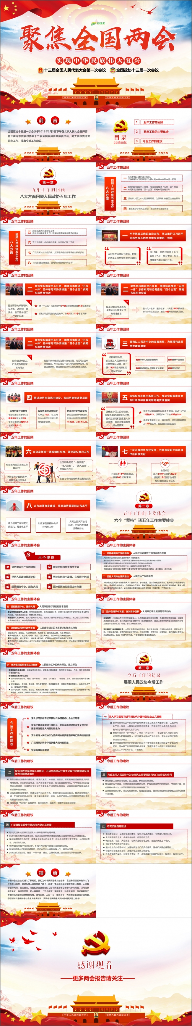 聚焦两会2018政协十三届一次会议解读党政学习PPT政府报告