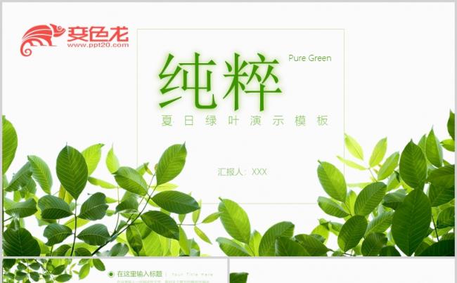 [030]夏日绿叶PPT模板缩略图