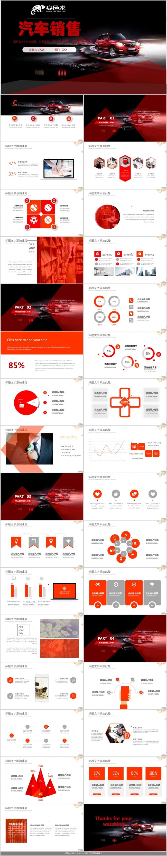 汽车销售报告PPT模板