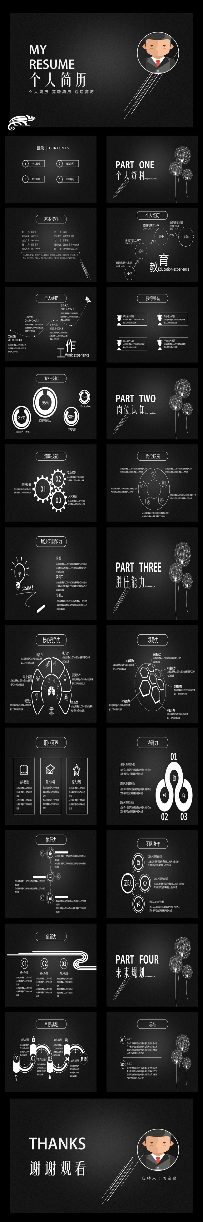 创意 个人简历 求职简历岗位竞聘求职竞聘述职报告自我介绍