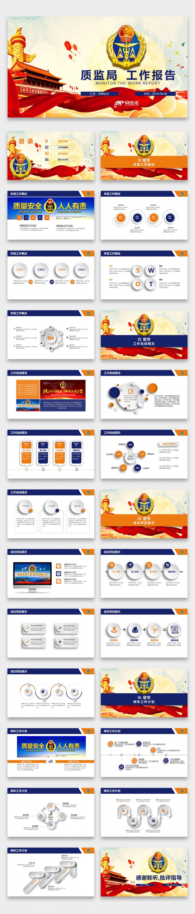 【双鱼座】质监局质量监督质监报告检验检测报告计划总结PPT