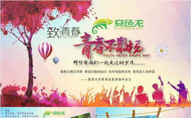 致青春同学聚会毕业纪念册青春记忆联谊会PPT模板缩略图