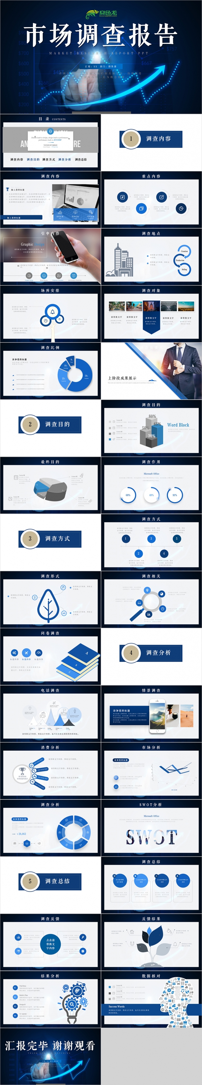 大气市调报告产品调研分析报告ppt模板